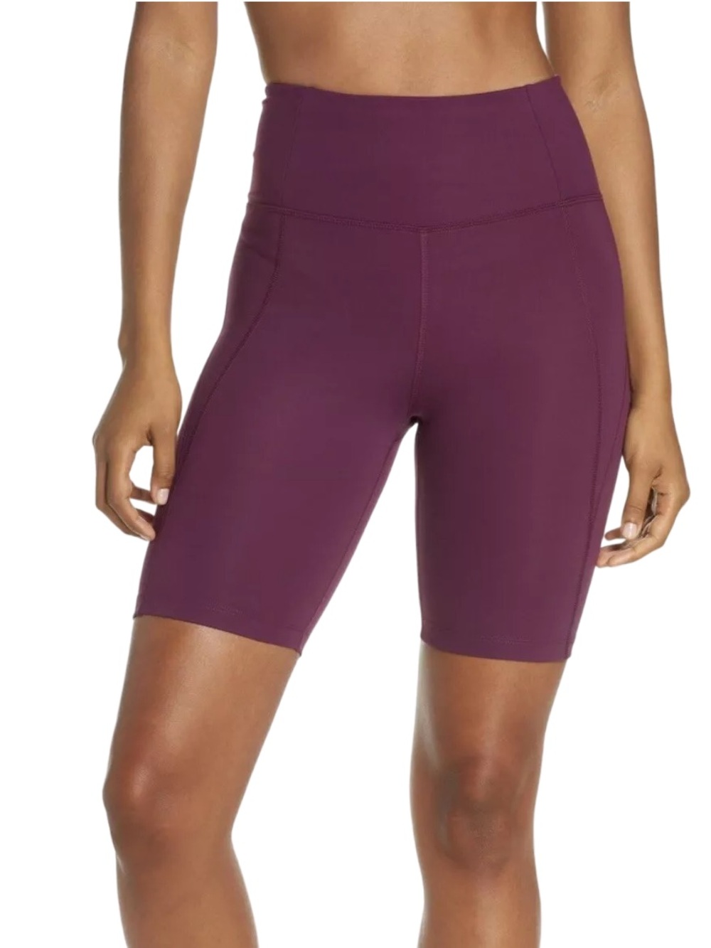 Girlfriend Collective High Rise Bike Short S small plum purple active 8" inseam